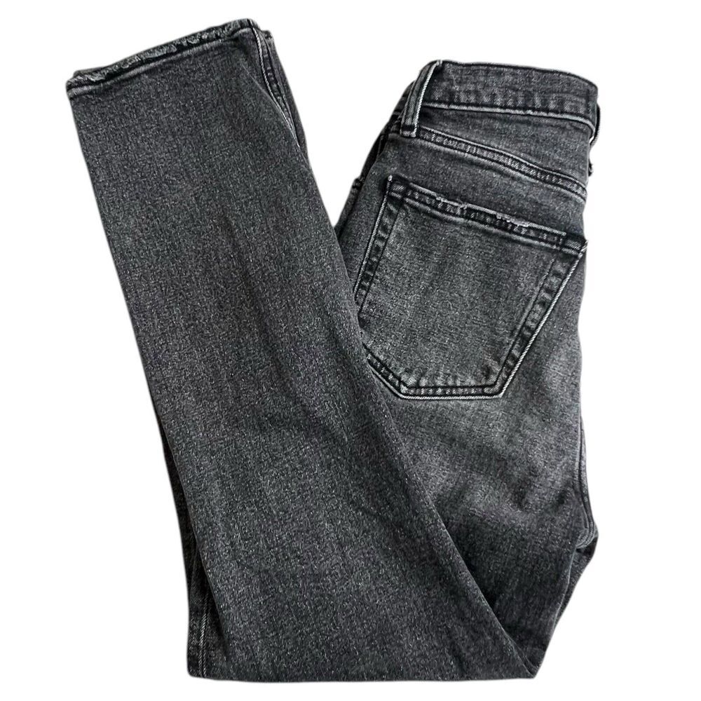 Abercrombie & Fitch Womens 2 Gray Distressed Ultra High Rise Ankle Straight Jean